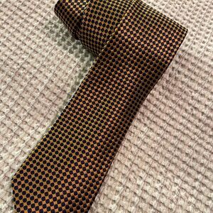 Nautica Navy and Gold Checkered Tie